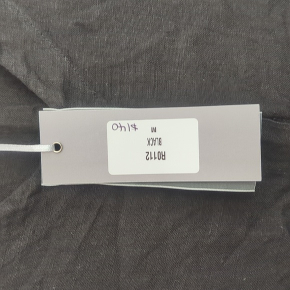 NWT | Black Linen | drop waist mini dress | Black | M - Picture 3 of 5